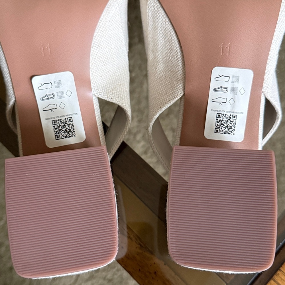 ASOS Design Pointed Toe Slingback Denim/Linen Bow Heels Size UK11/EU44/US13 - Picture 12 of 17